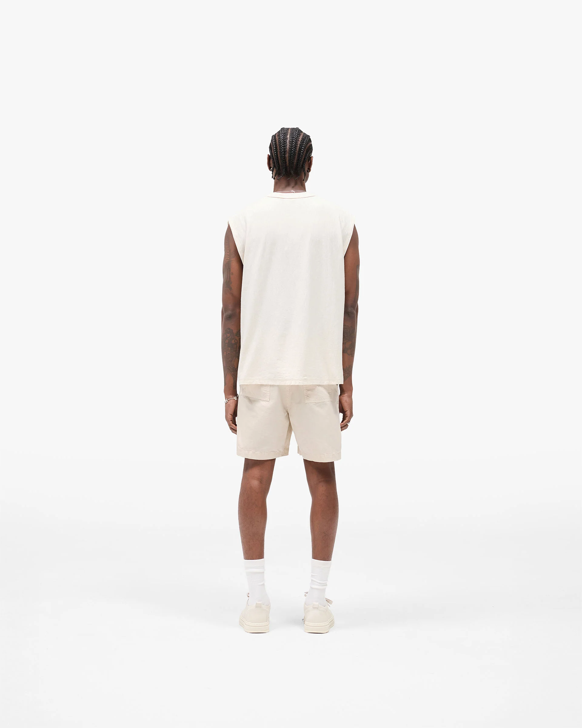 Slub Script Tank - Aged White - Image 7
