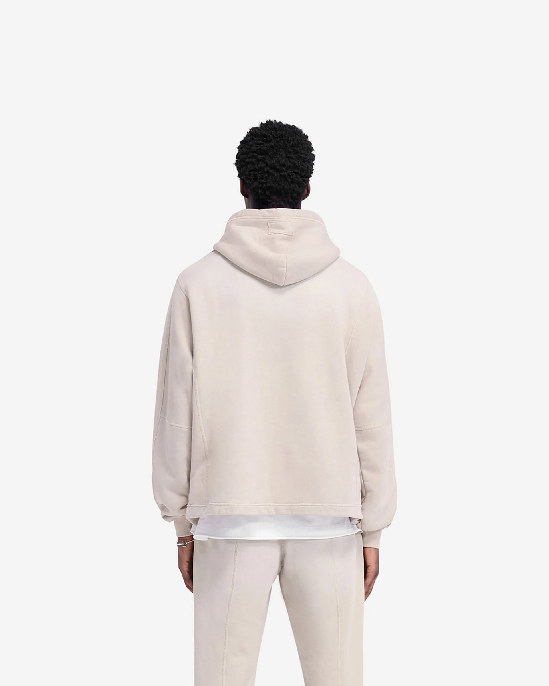 Stepped Hem Hoodie - Oat - Image 5