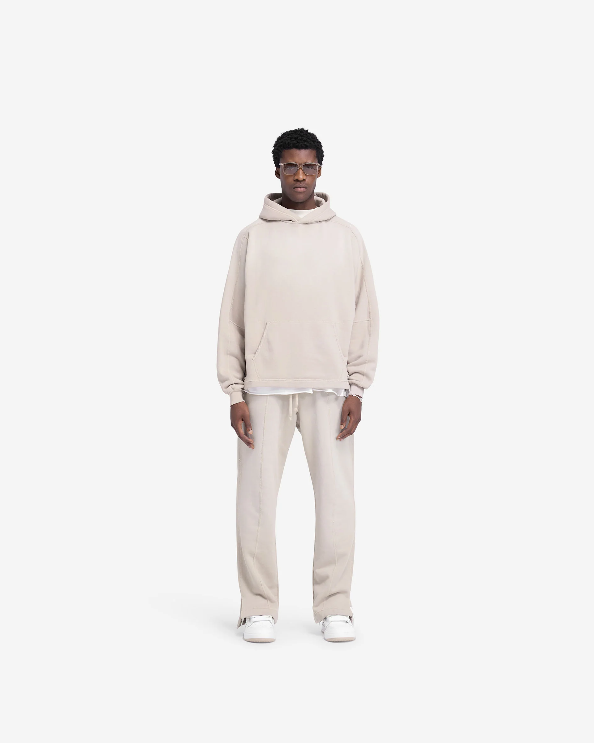 Stepped Hem Hoodie - Oat - Image 6
