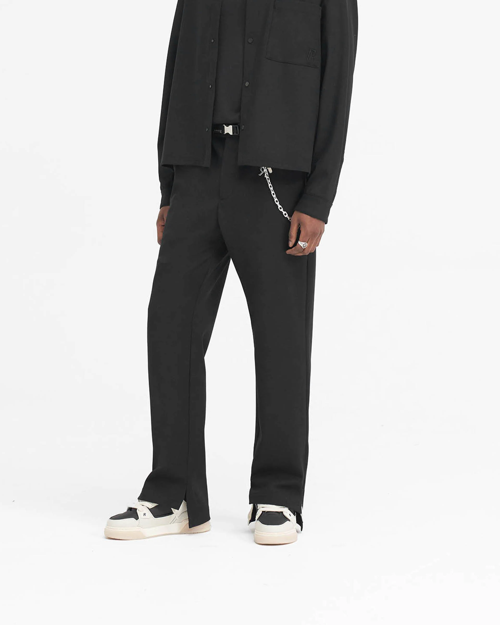 Stepped Hem Pant - Black - Image 2