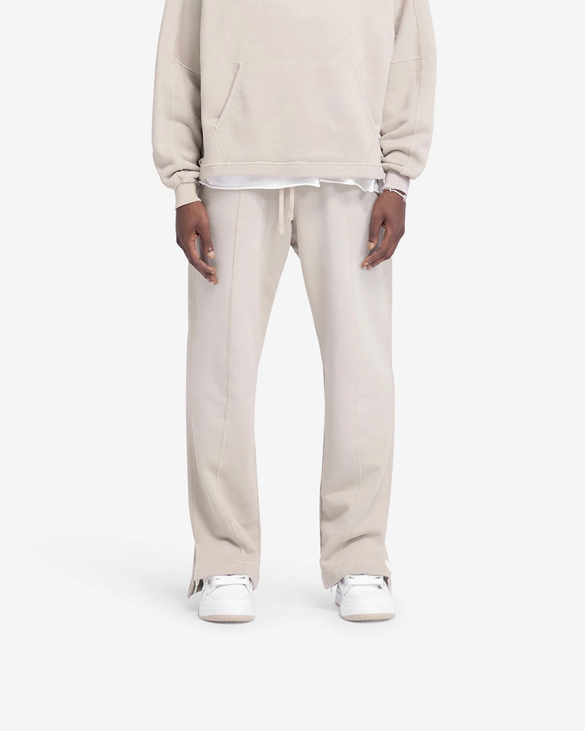 Stepped Hem Sweatpants - Oat - Image 3