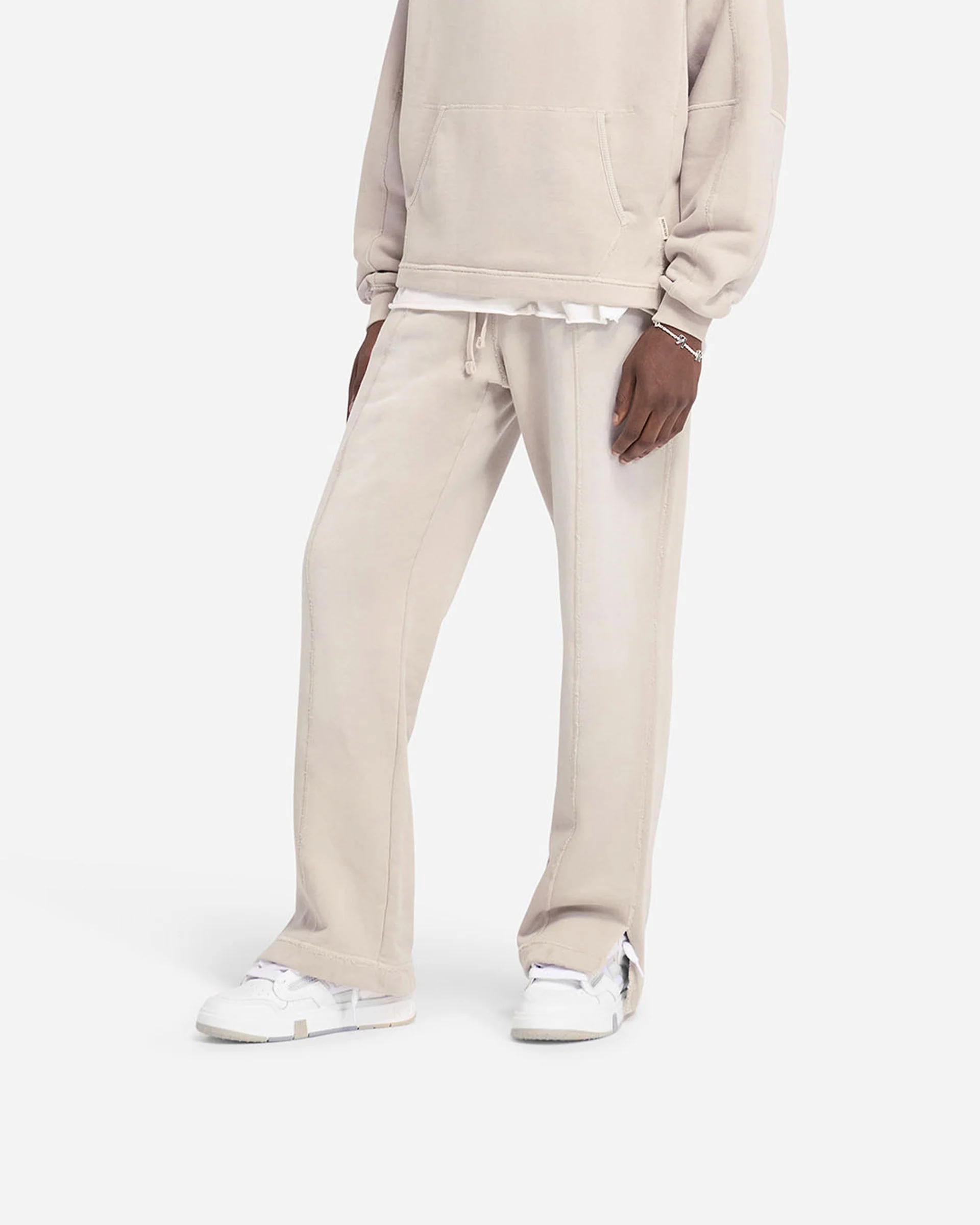 Stepped Hem Sweatpants - Oat - Image 4