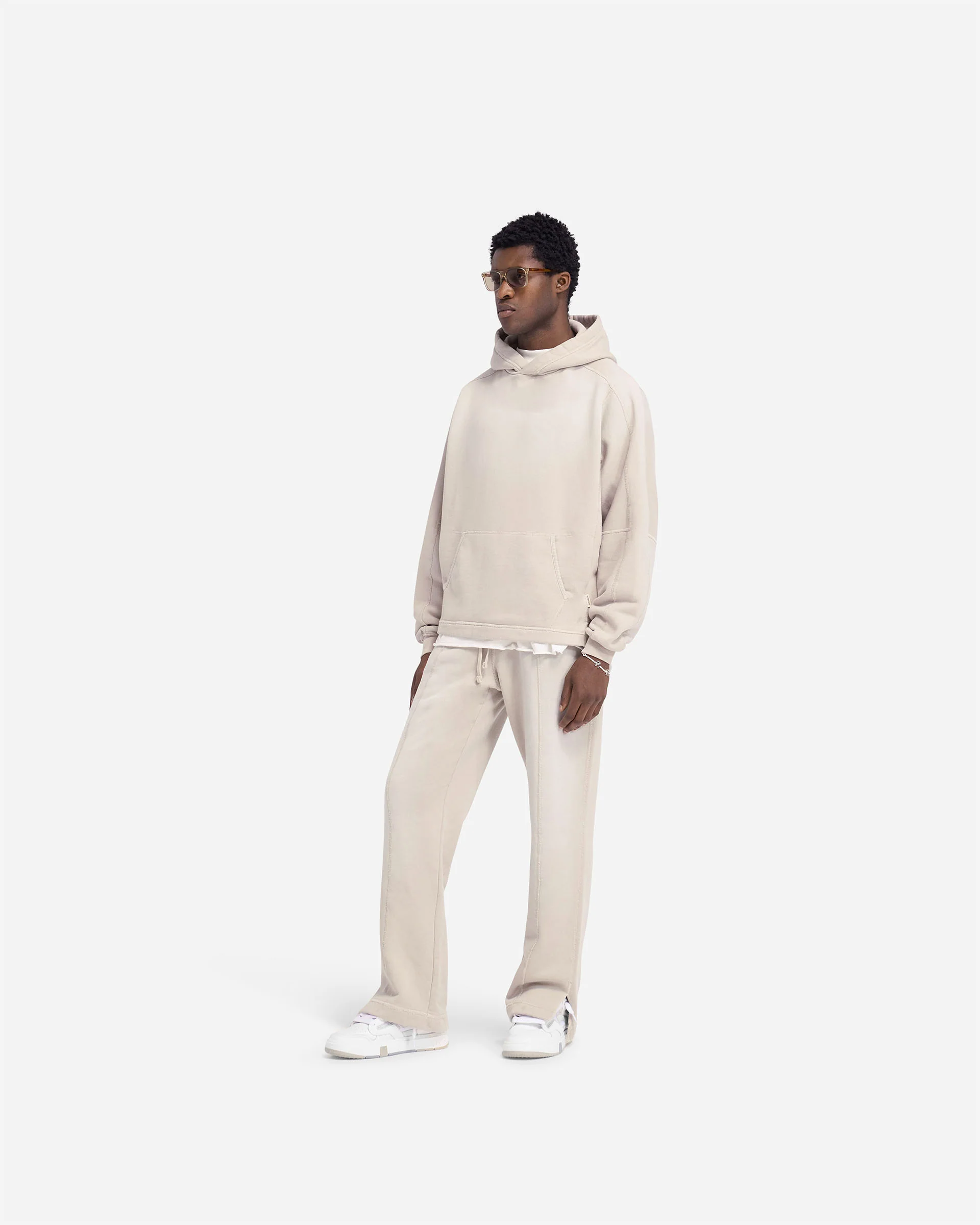 Stepped Hem Sweatpants - Oat - Image 7
