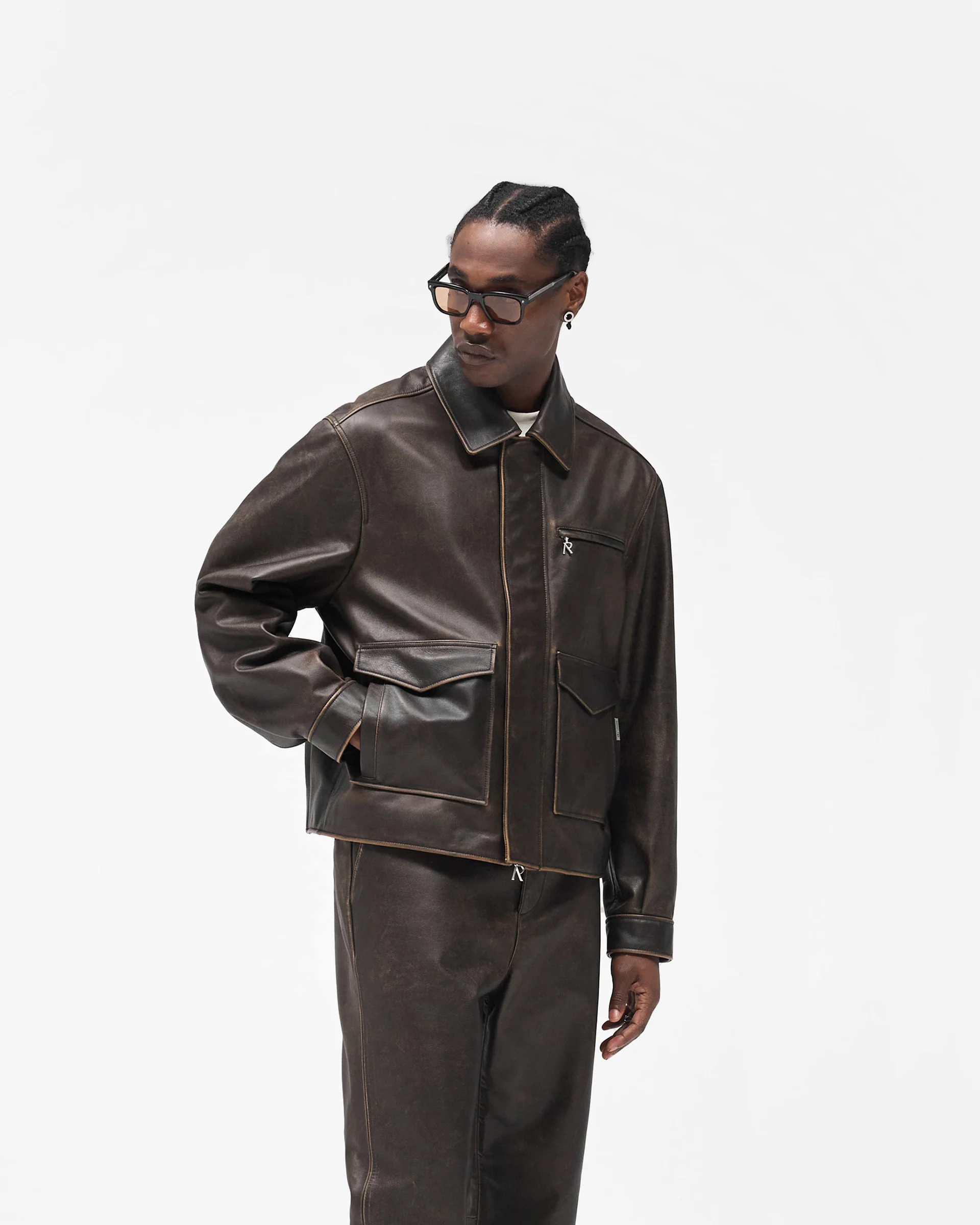 Sunfade Leather Jacket - Nero - Image 2
