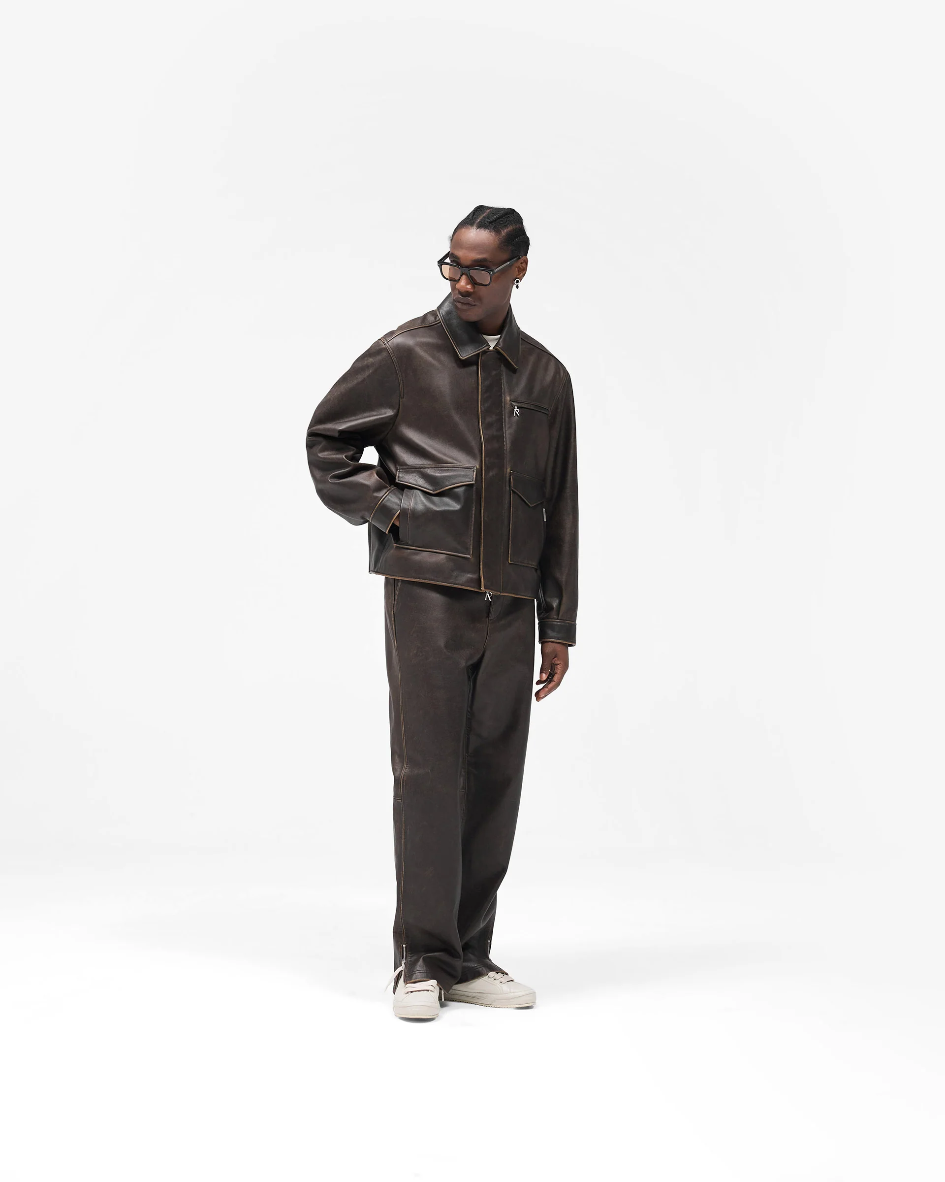 Sunfade Leather Jacket - Nero - Image 5