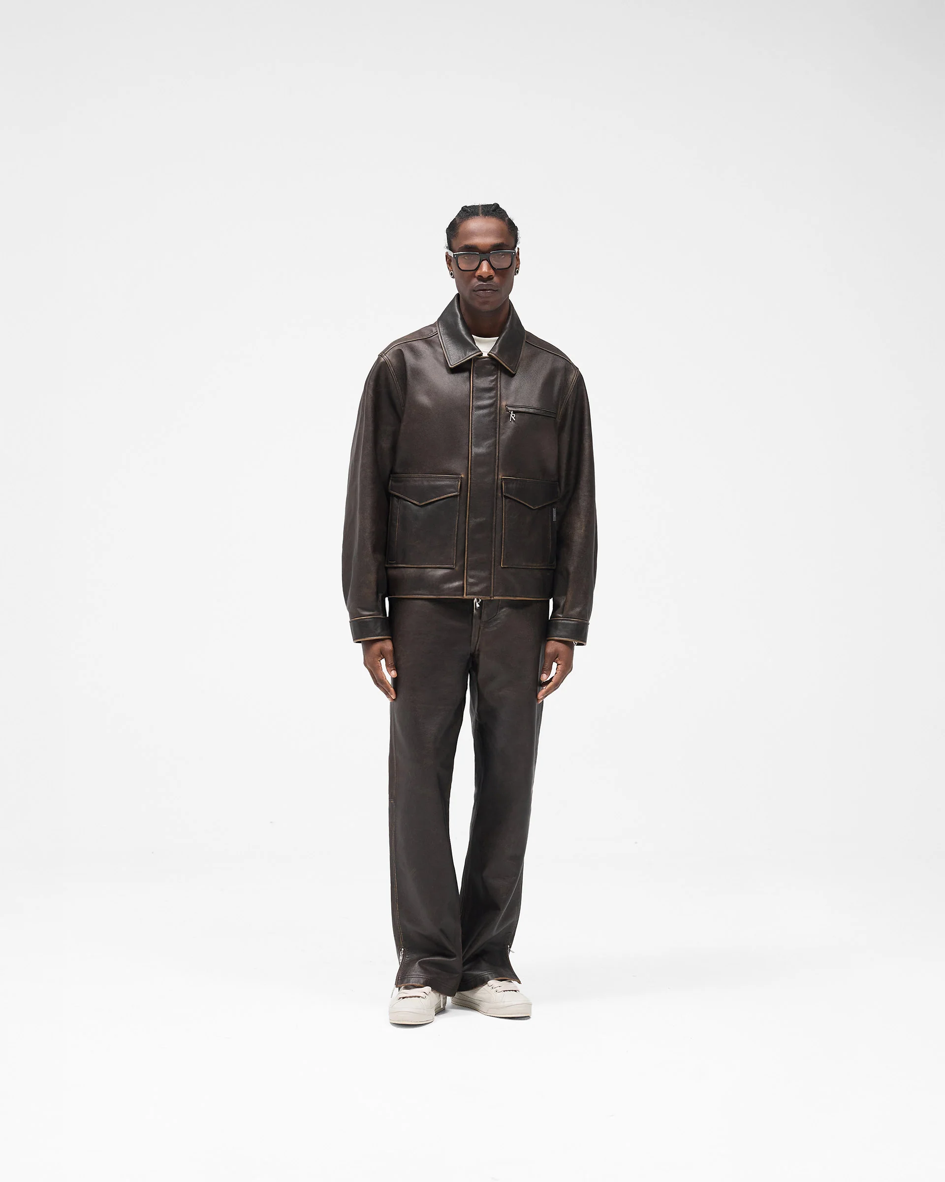 Sunfade Leather Jacket - Nero - Image 7
