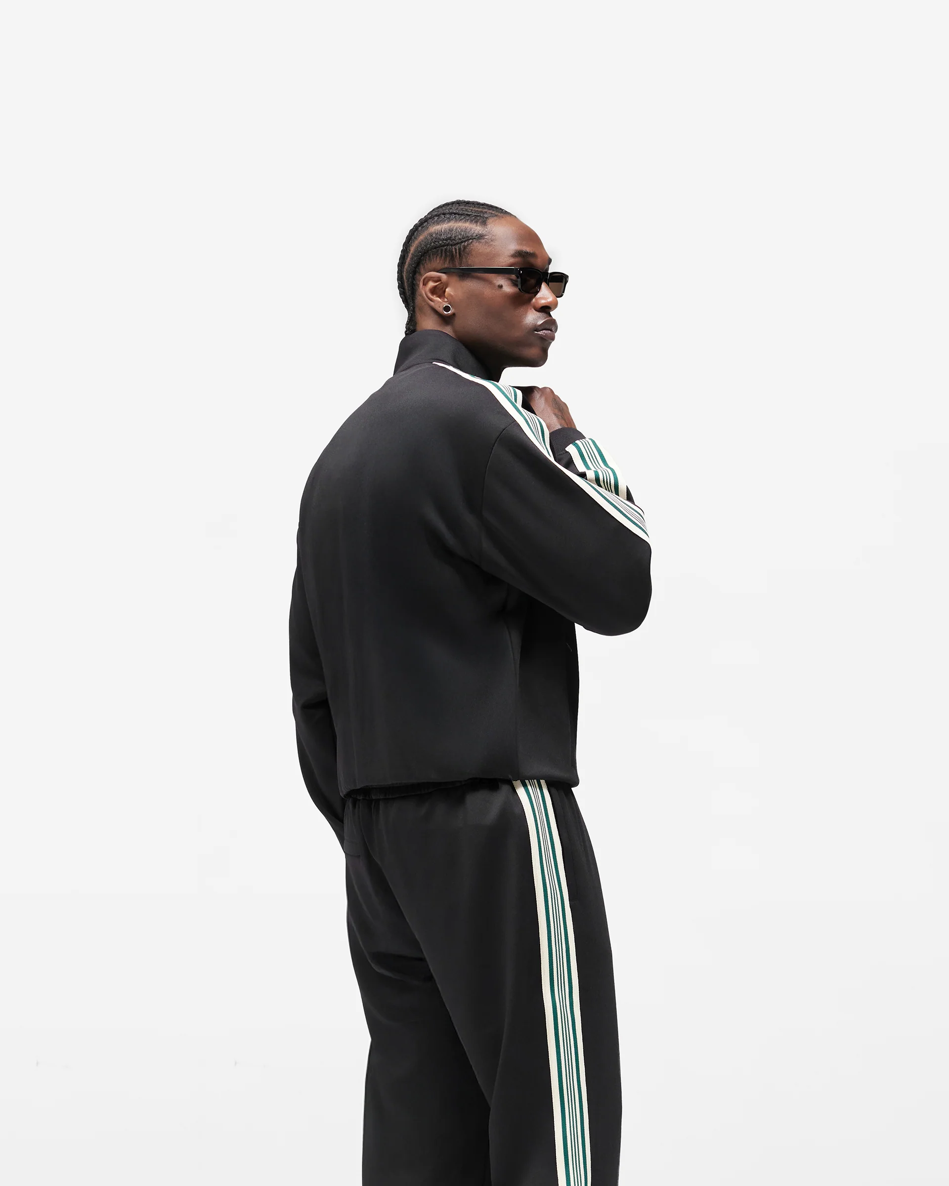 Taped Track Jacket - Jet Black - Image 6