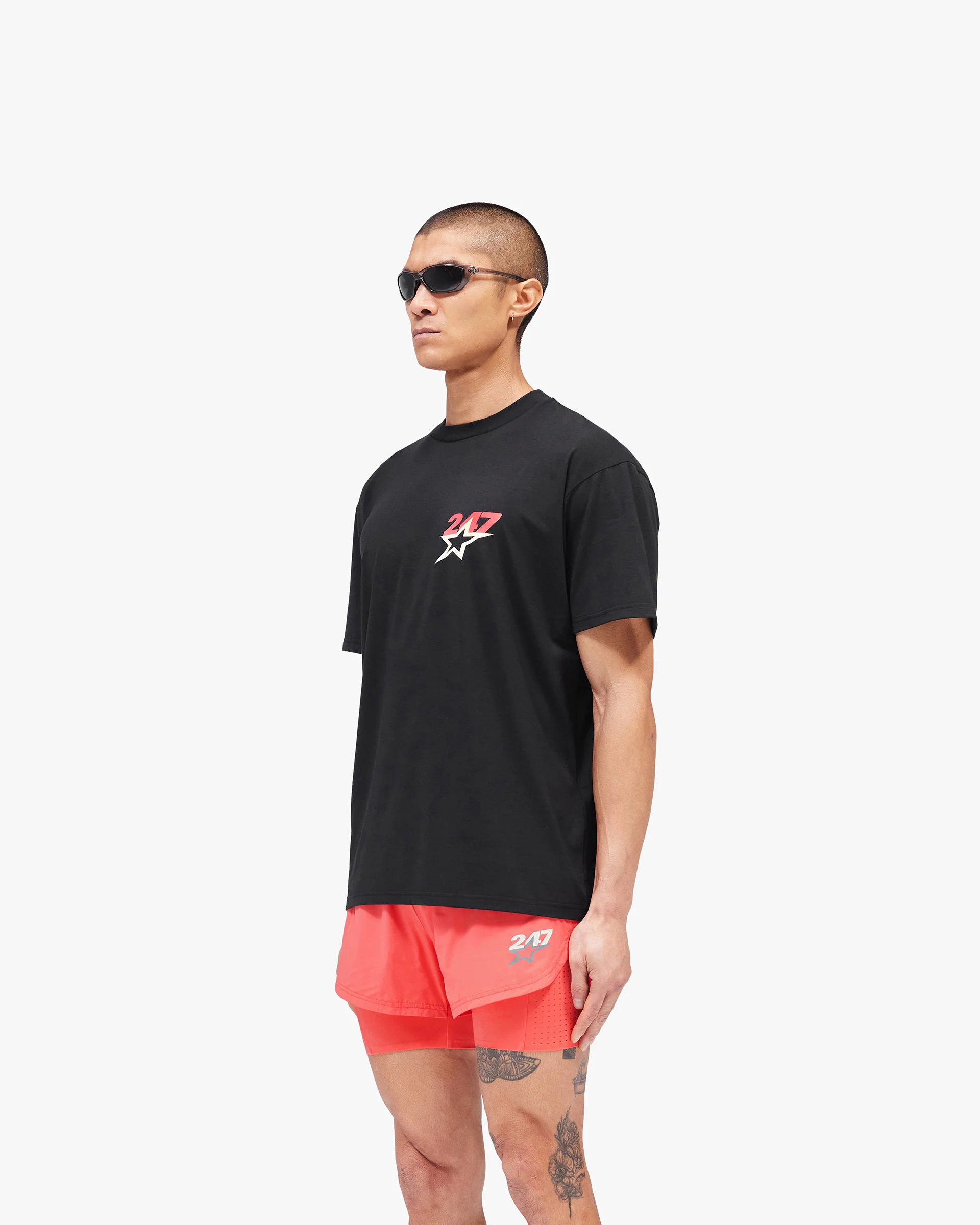 Team 247 Star Oversized T-Shirt - Jet Black - Image 2