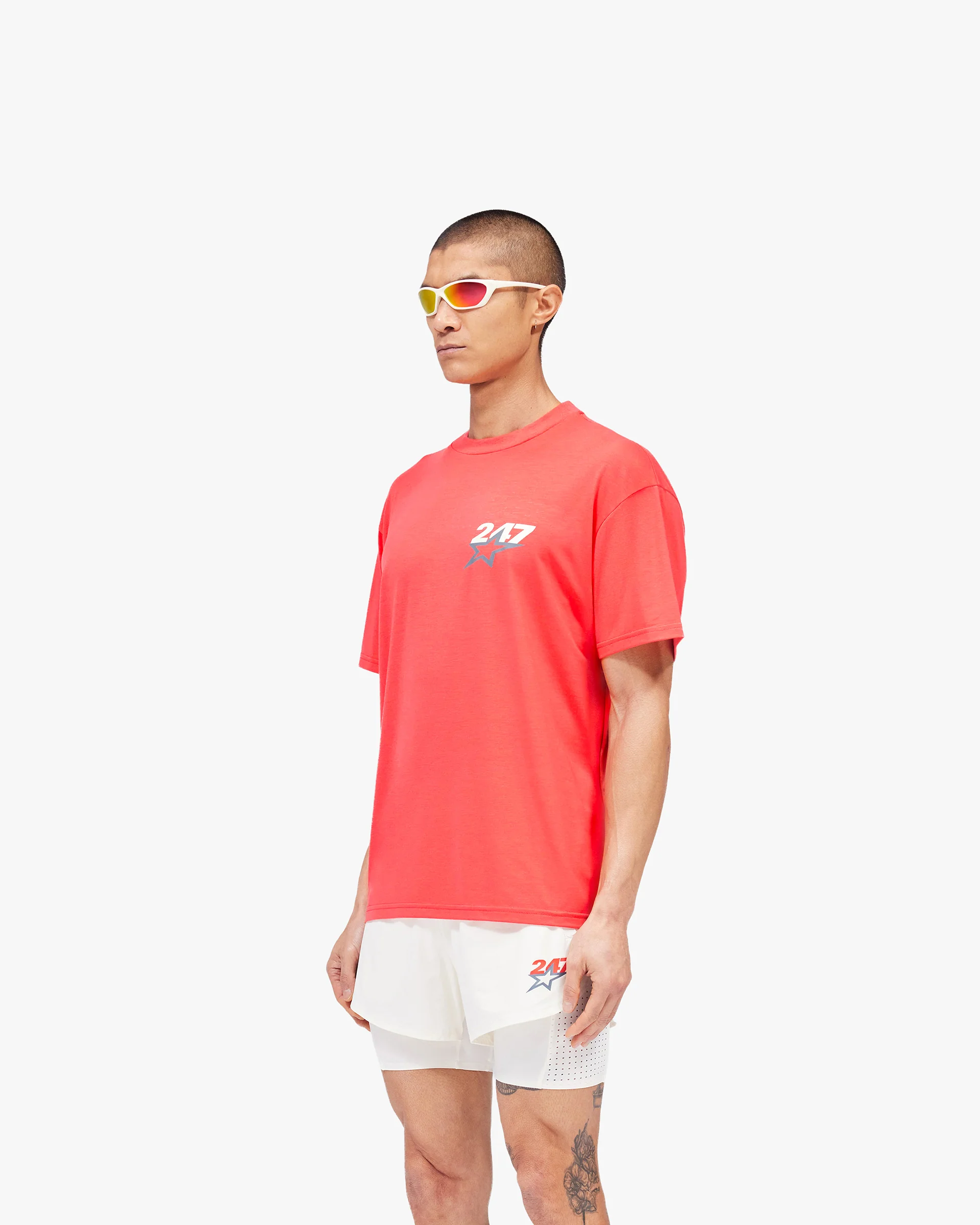 Team 247 Star Oversized T-Shirt - Racing Red - Image 2