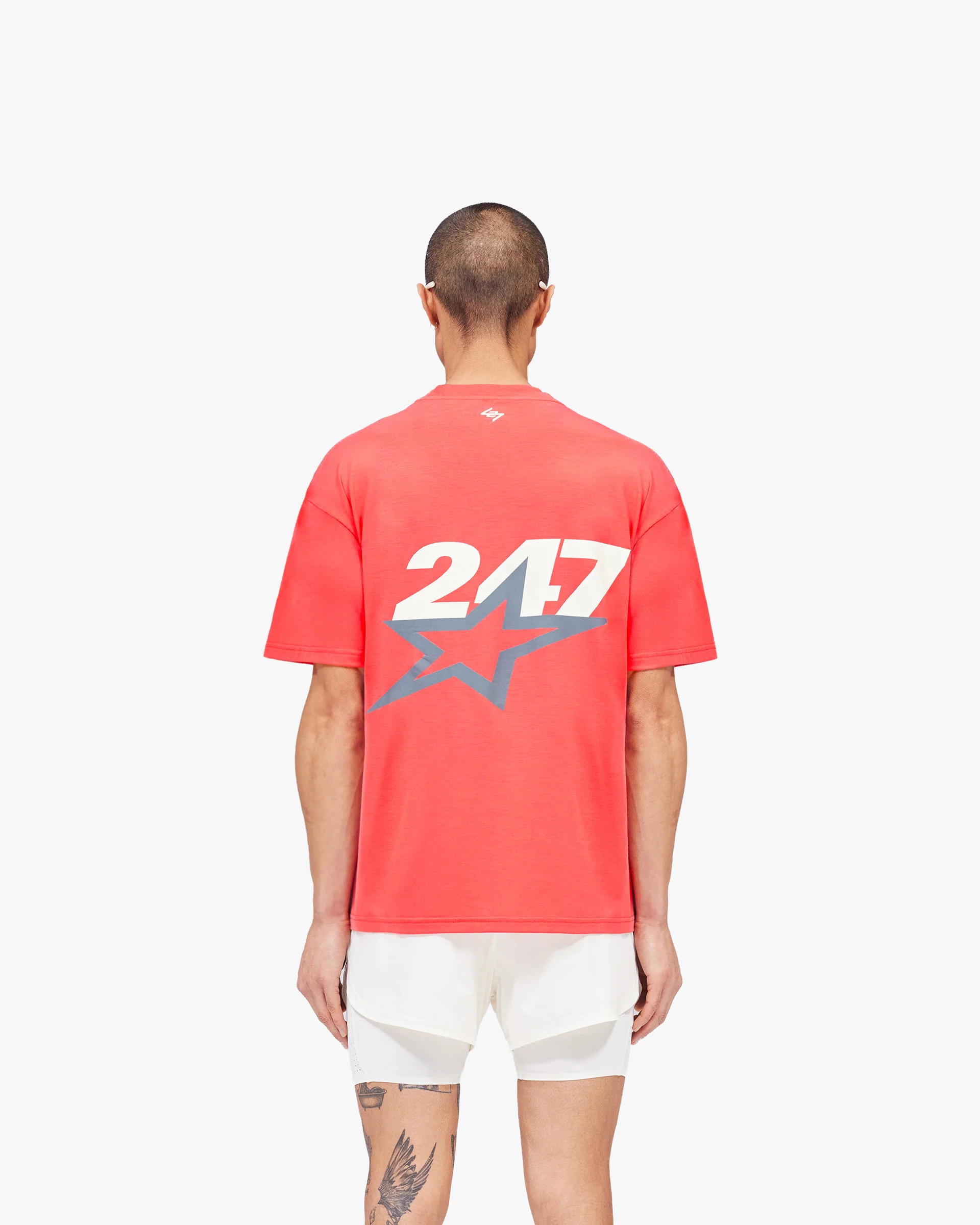 Team 247 Star Oversized T-Shirt - Racing Red - Image 4