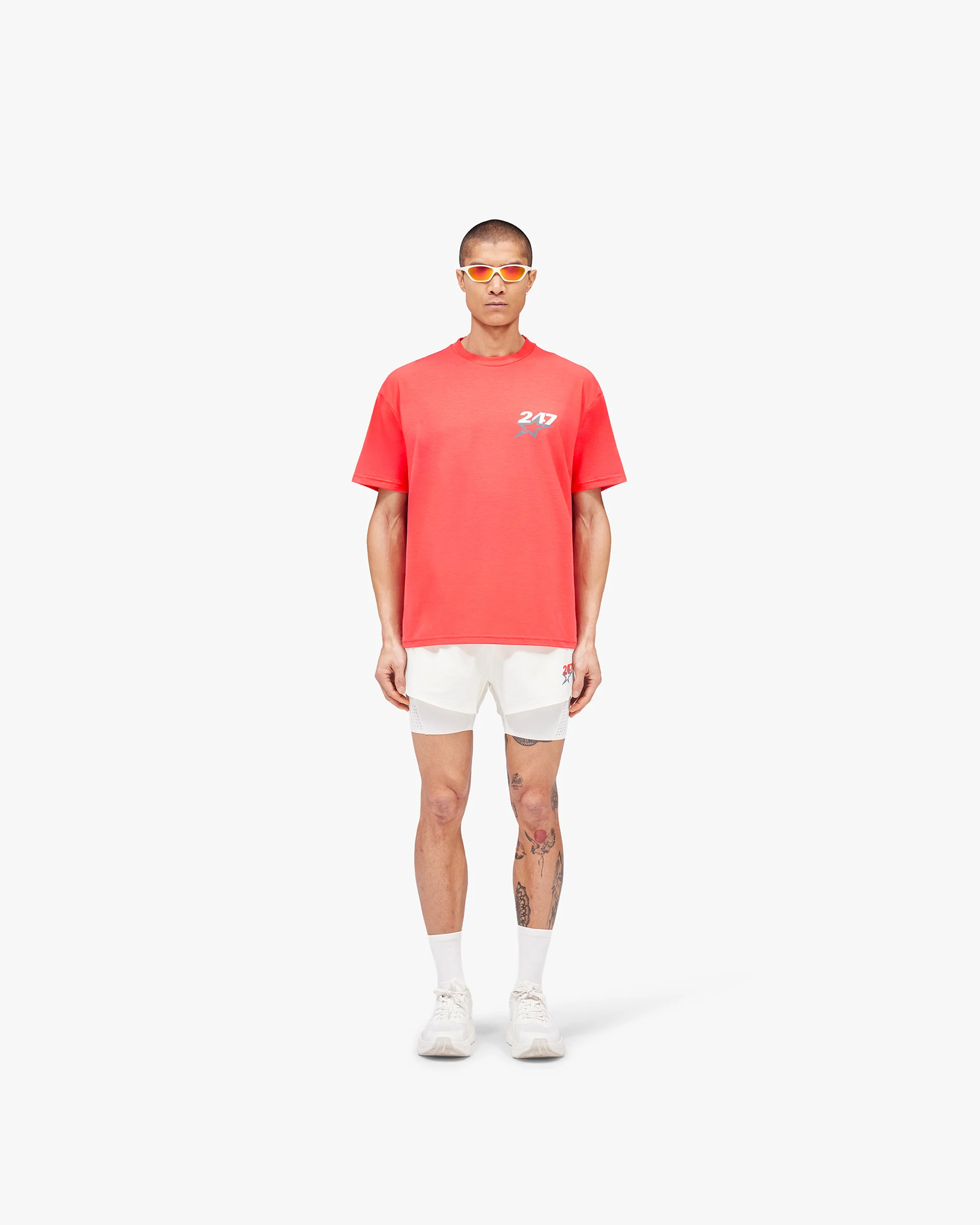 Team 247 Star Oversized T-Shirt - Racing Red - Image 5
