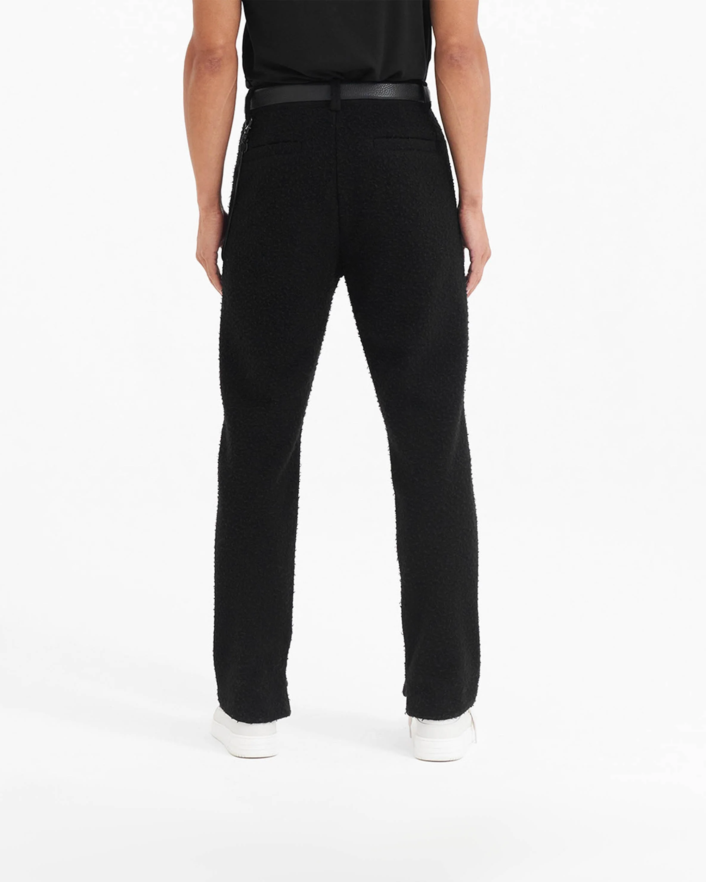 Textured Wool Tailored Pant - Black - Image 5