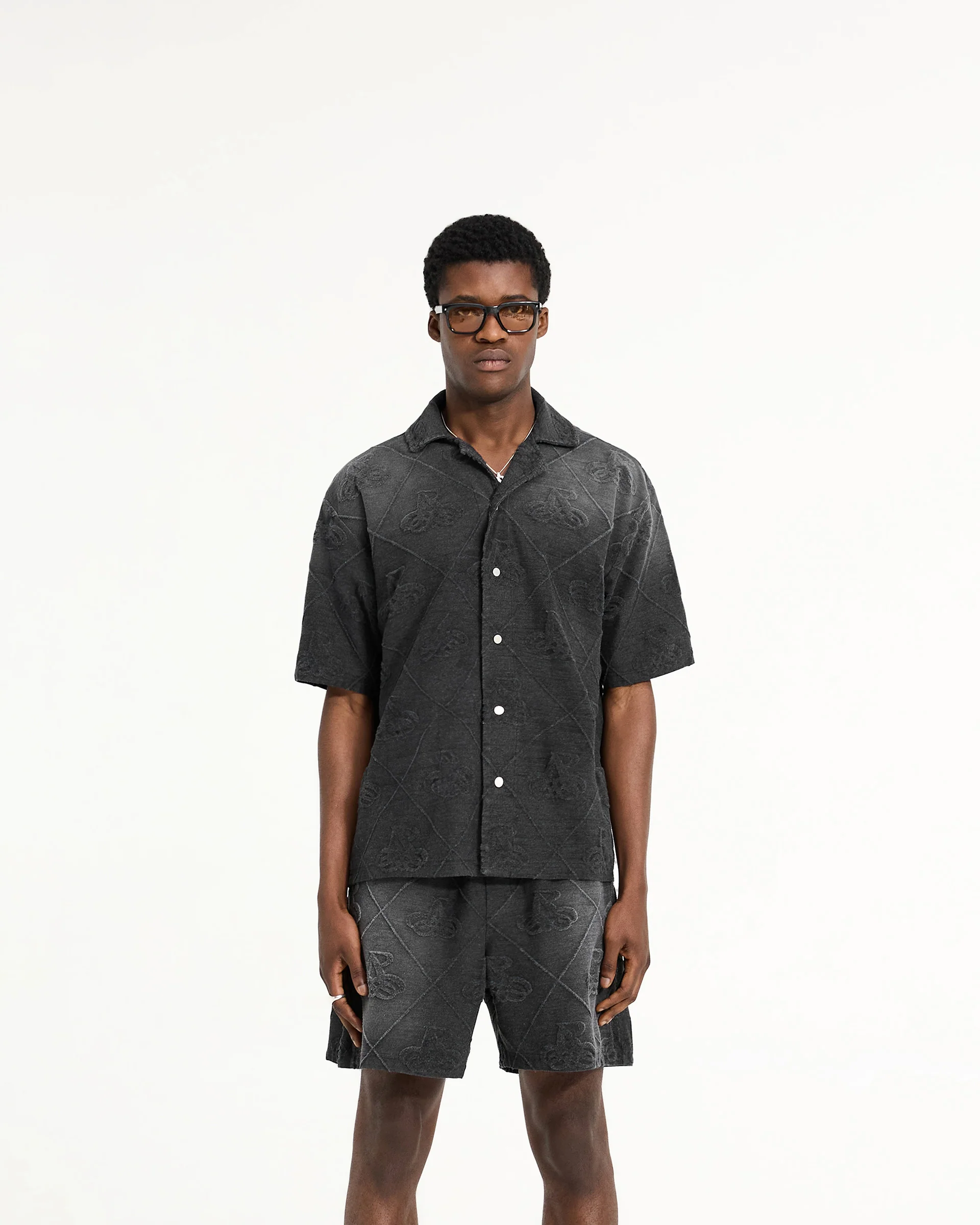 Towelling Shirt - Jet Black - Image 3