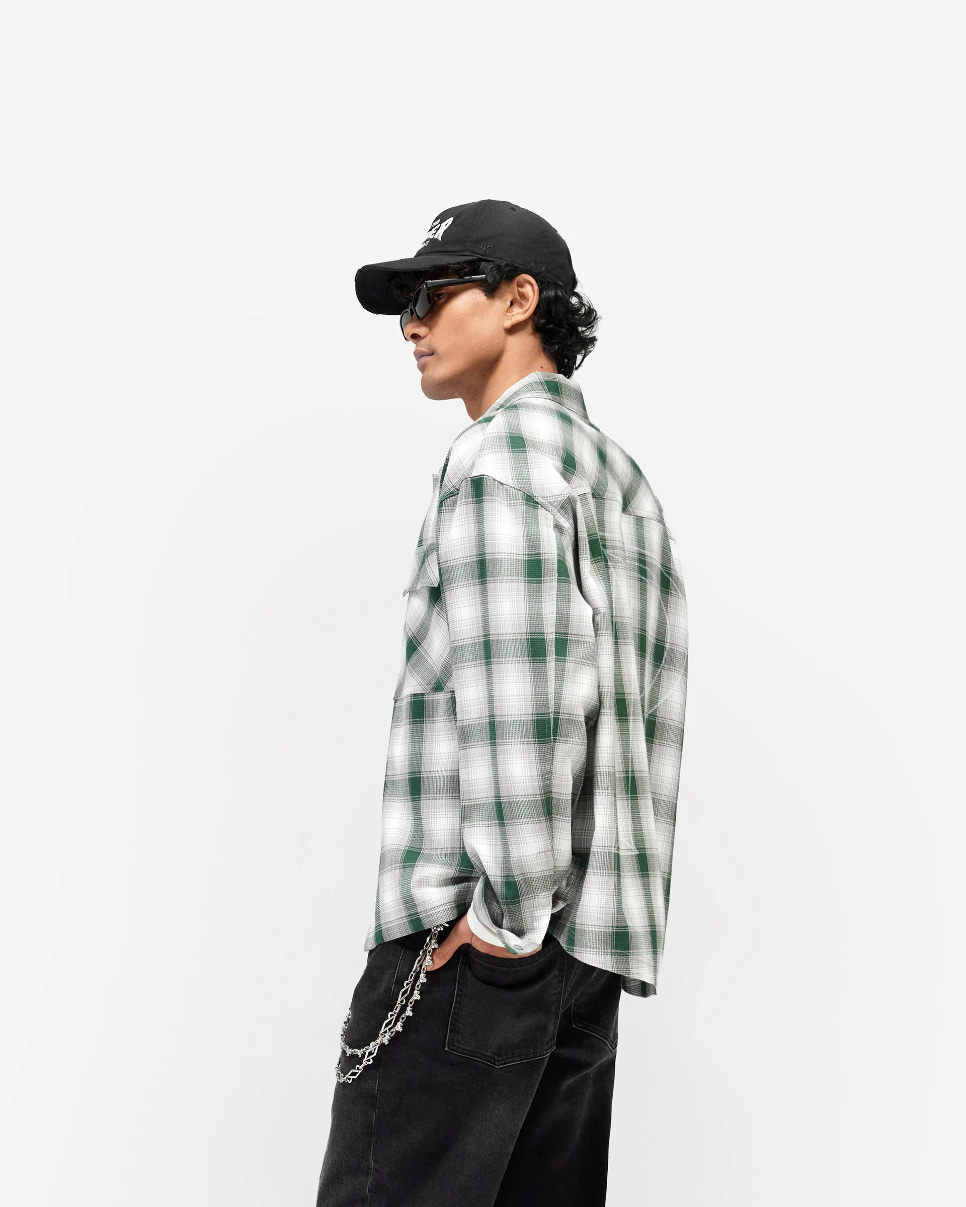 Waffle Flannel - Dark Green - Image 4