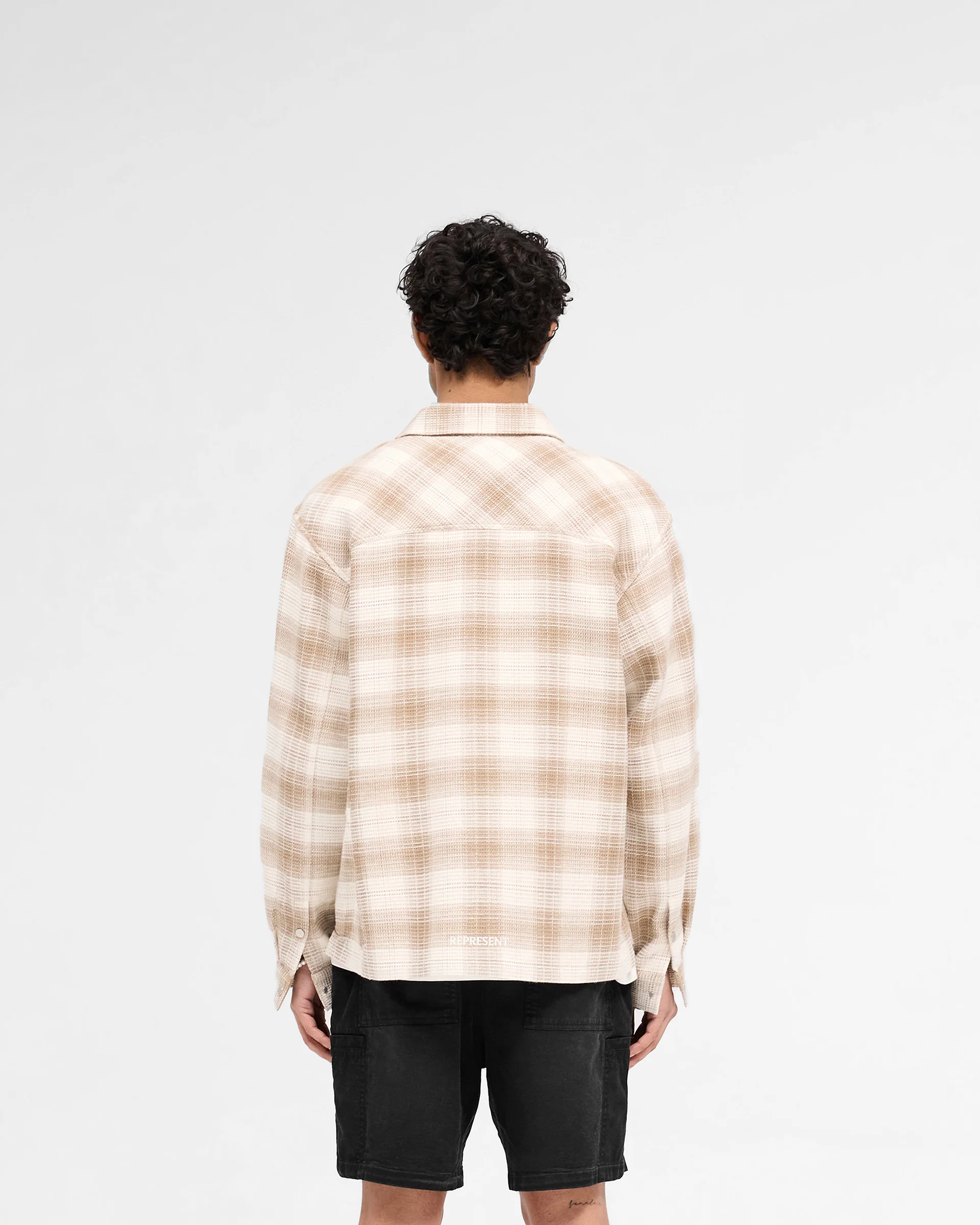 Waffle Flannel Shirt - Mid Brown - Image 4
