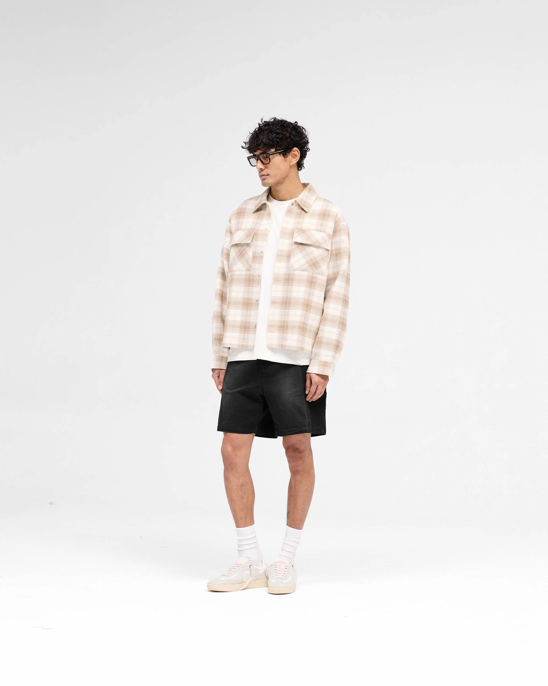 Waffle Flannel Shirt - Mid Brown - Image 5
