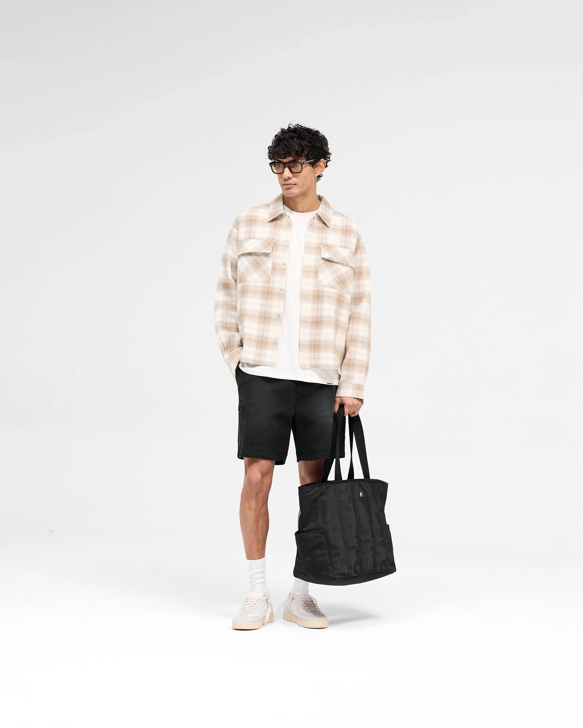 Waffle Flannel Shirt - Mid Brown - Image 7