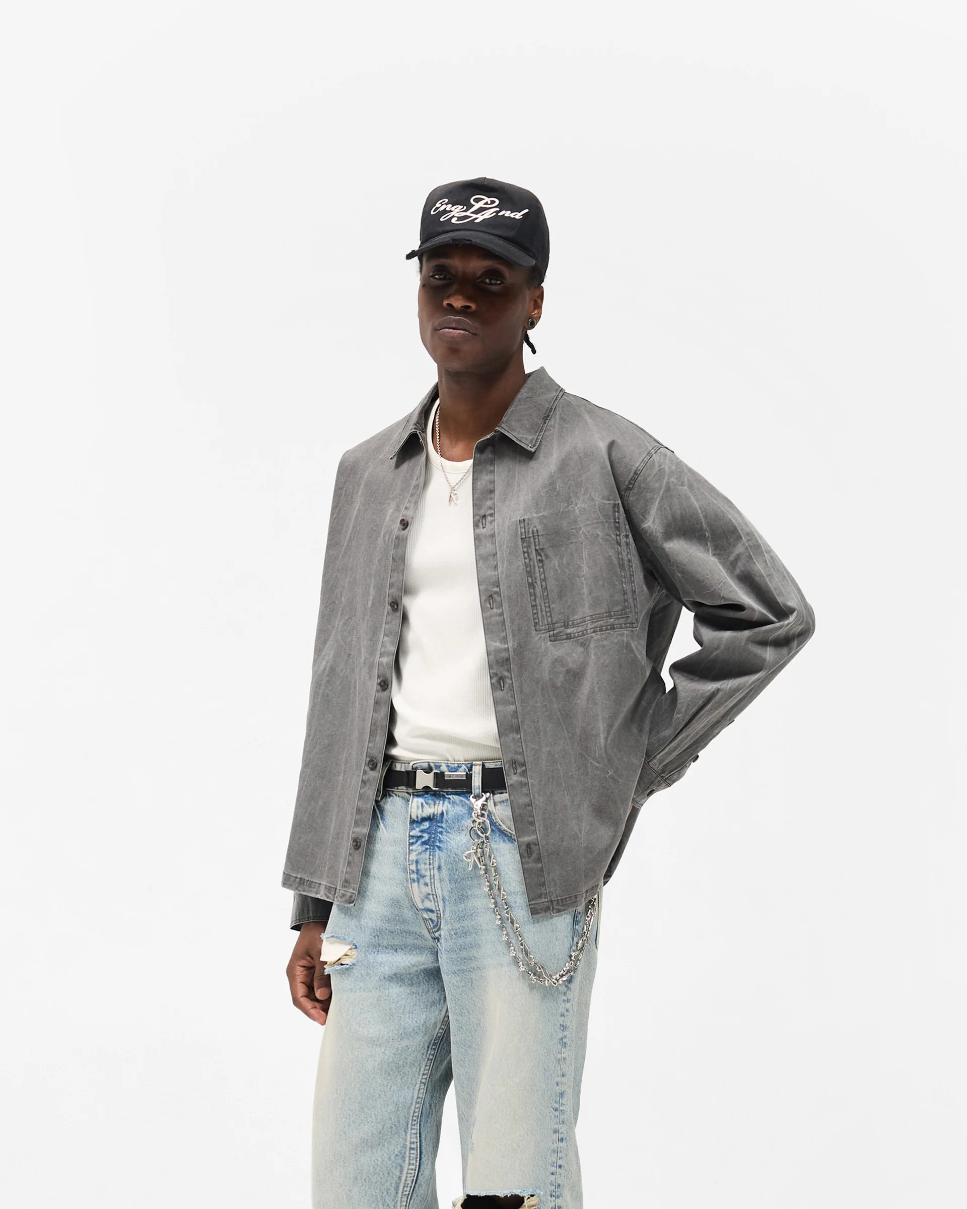 Washed Cotton Shirt - Jet Black - Image 2