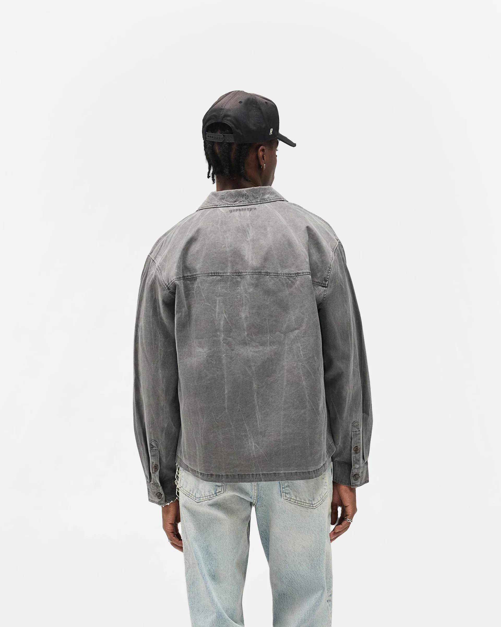 Washed Cotton Shirt - Jet Black - Image 5
