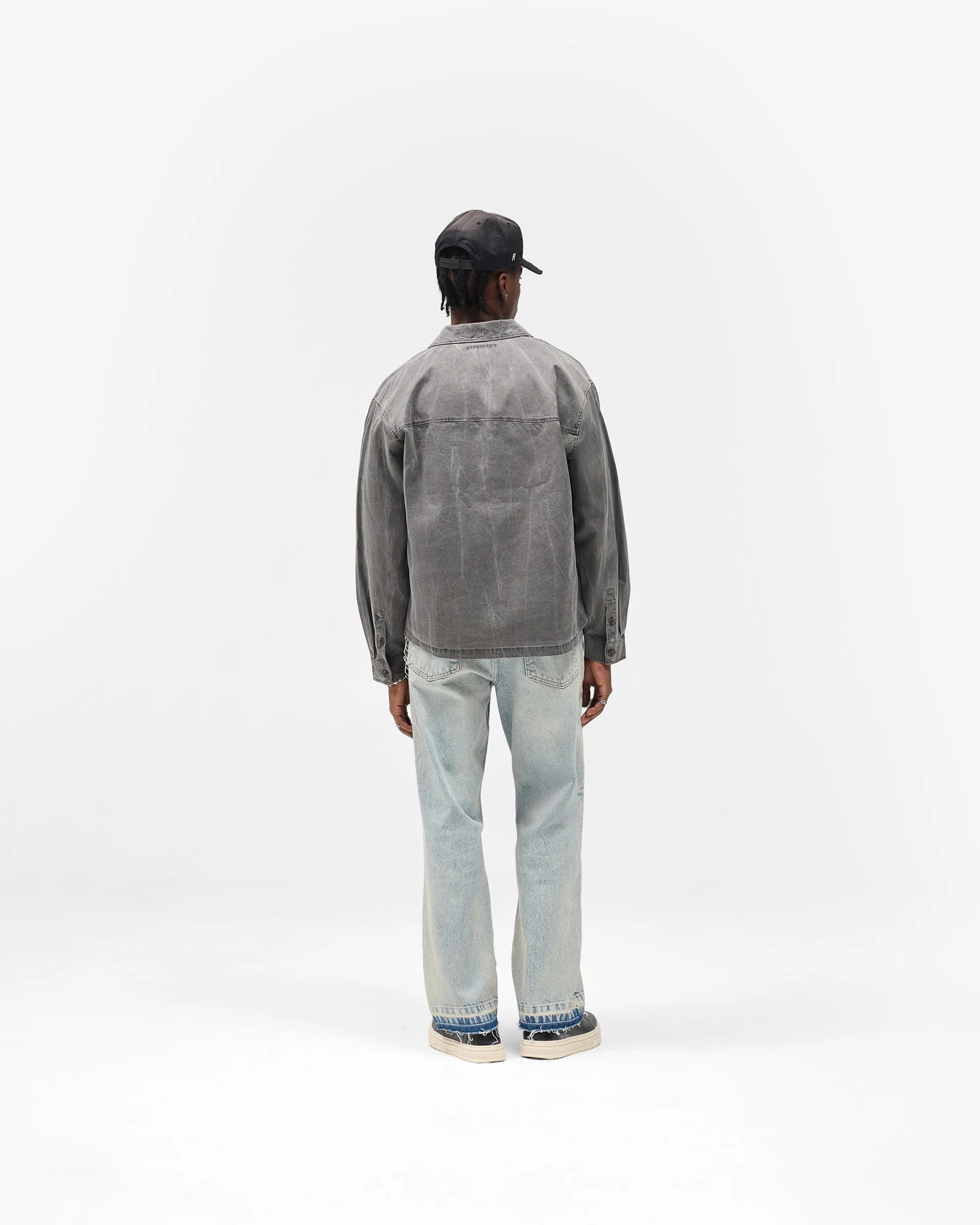 Washed Cotton Shirt - Jet Black - Image 8