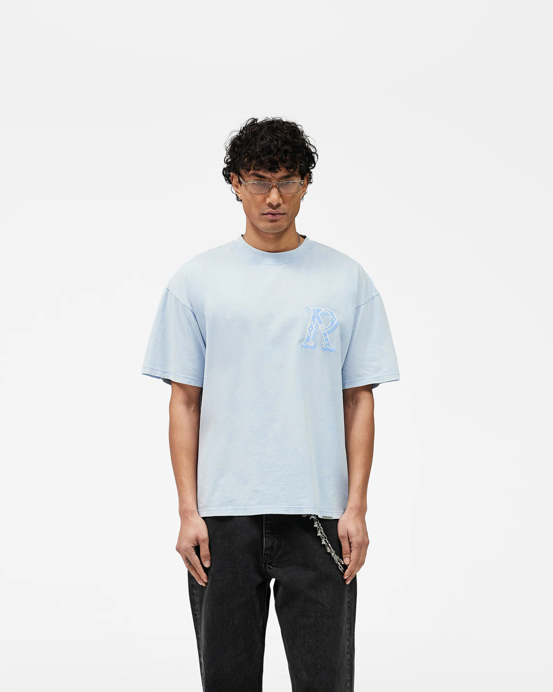 Western Initial T-Shirt - Mountain Blue - Image 3