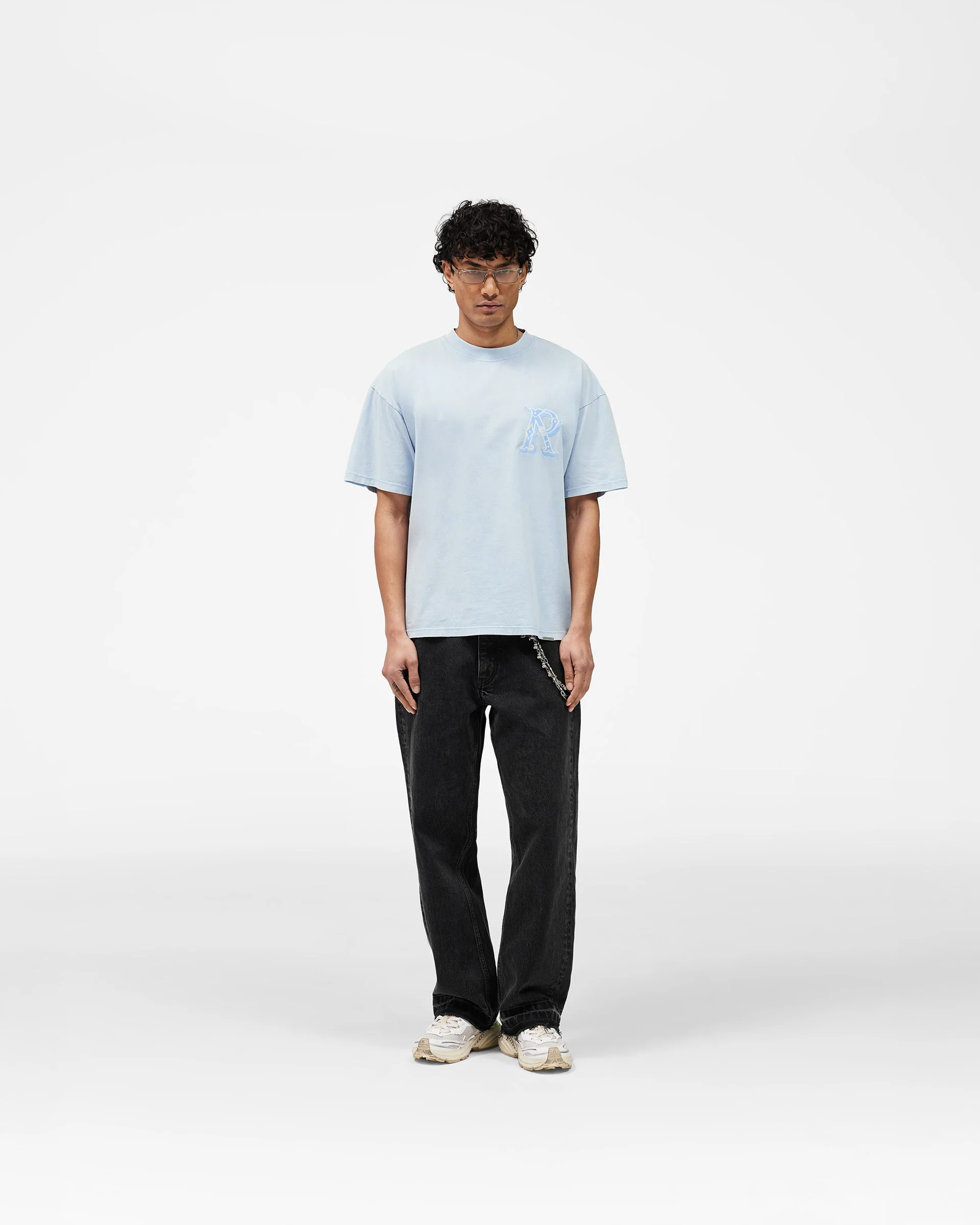Western Initial T-Shirt - Mountain Blue - Image 6