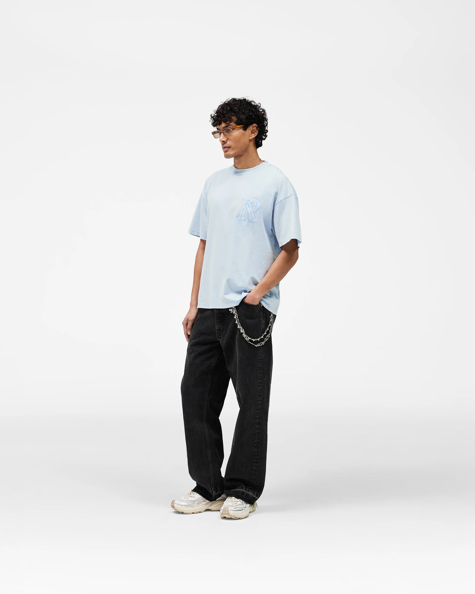 Western Initial T-Shirt - Mountain Blue - Image 7