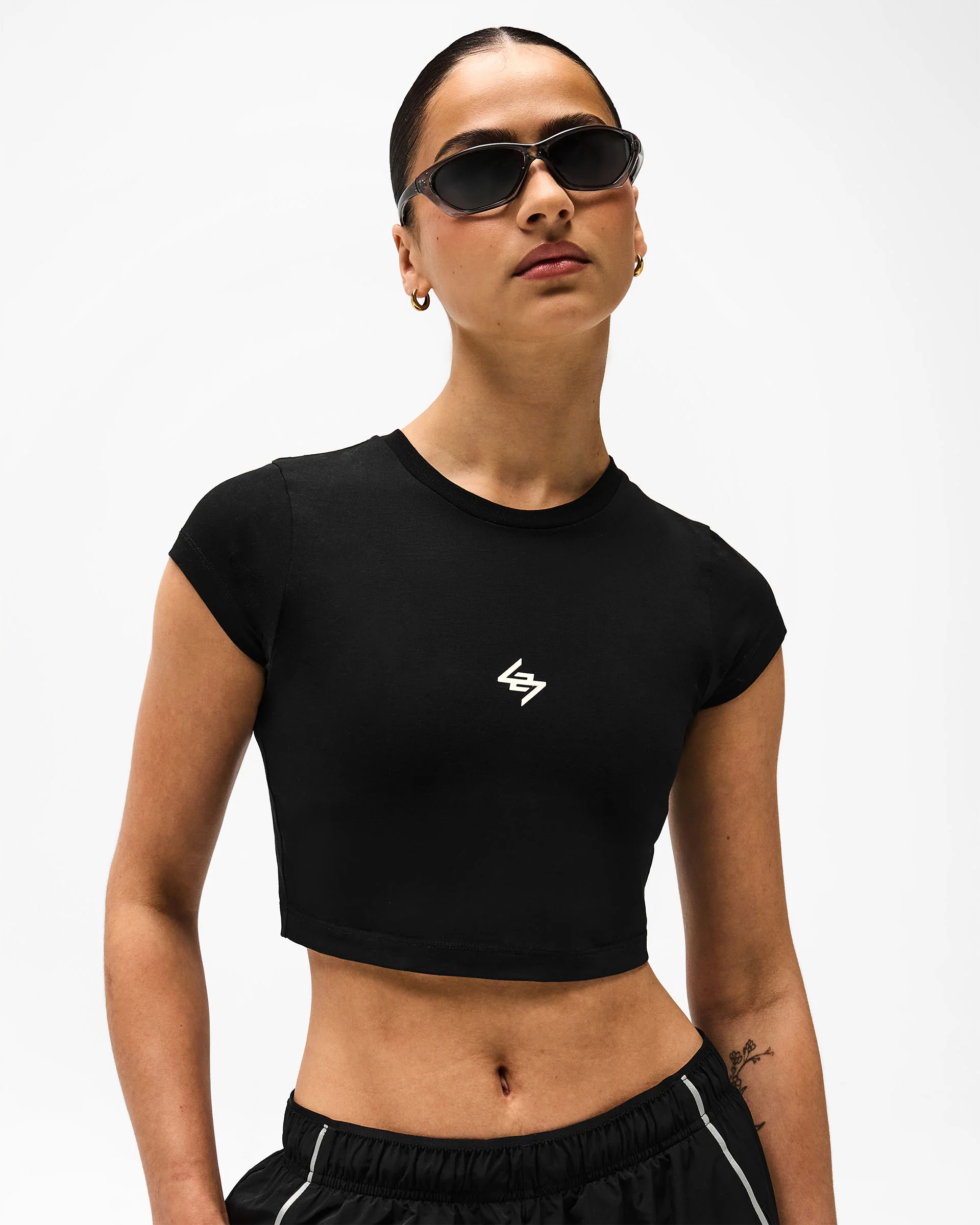 247 Micro Cap Sleeve T-Shirt - Black - Image 6