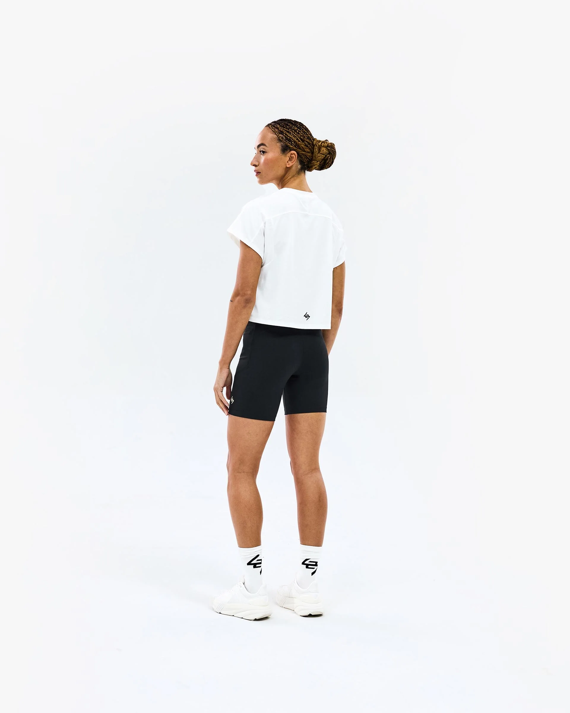 247 Perforated Cropped Training T-Shirt - White - Image 4