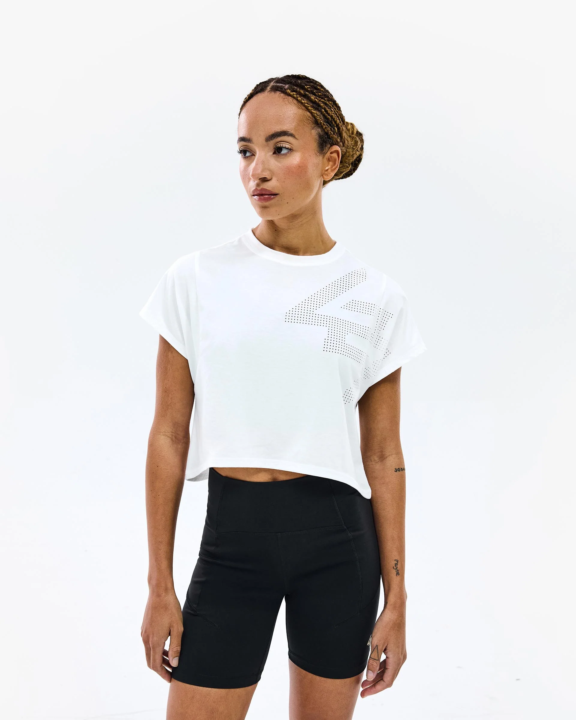 247 Perforated Cropped Training T-Shirt - White - Image 5