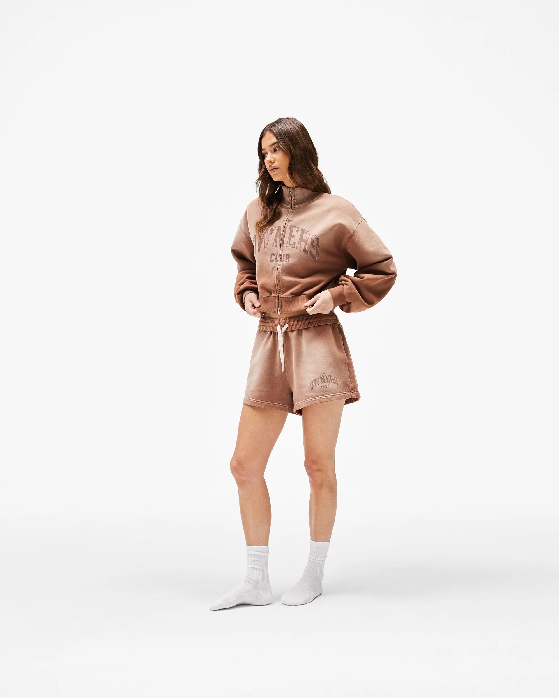 Represent Owners Club Zip Funnel Neck - Sienna - Image 11